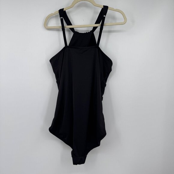 Embrace Your Curves Women's Plus Keyhole Front One Piece Black Swimsuit bathing - Picture 6 of 11